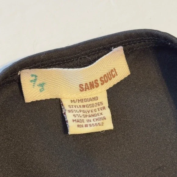 Sans Souci Strapless Maxi Dress Orange Red Tribal Geometric Cutout Size Medium - Picture 7 of 11